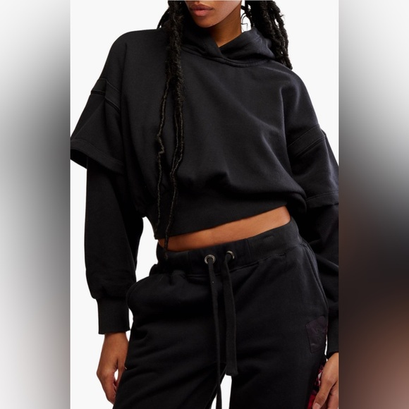 NWT Free People FP Movement Snow Flow Crop Hoodie